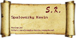 Spalovszky Kevin névjegykártya